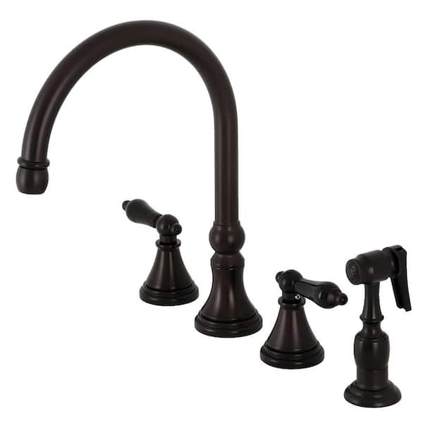 Kingston Brass Duchess 2-Handle Kitchen Faucet with Side Sprayer in Oil Rubbed Bronze