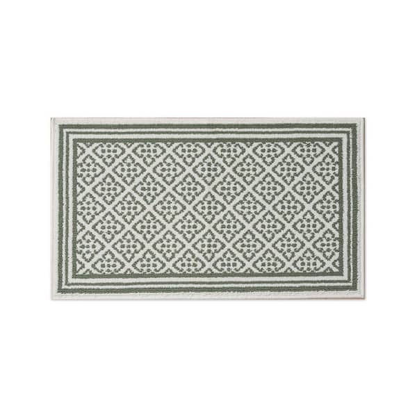 Isla 2-Tone Ivory/Sage 2 ft. x 4 ft. Tufted Geometric Polypropylene Area Rug