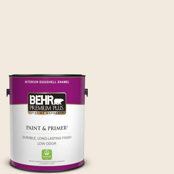 BEHR PREMIUM PLUS 1 gal. Home Decorators Collection #HDC-NT-08 Papier Blanc Eggshell Enamel Low Odor Interior Paint & Primer