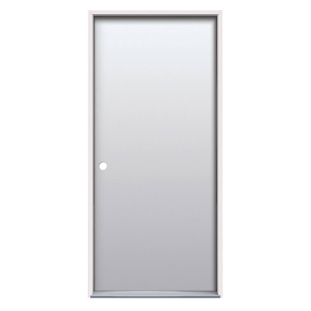 36 in. x 80 in. Right-Hand Inswing Flush Classic Primed Fiberglass Prehung Front Door on 6-9/16 in. Frame, Single Bore price history on PriceWatchPro