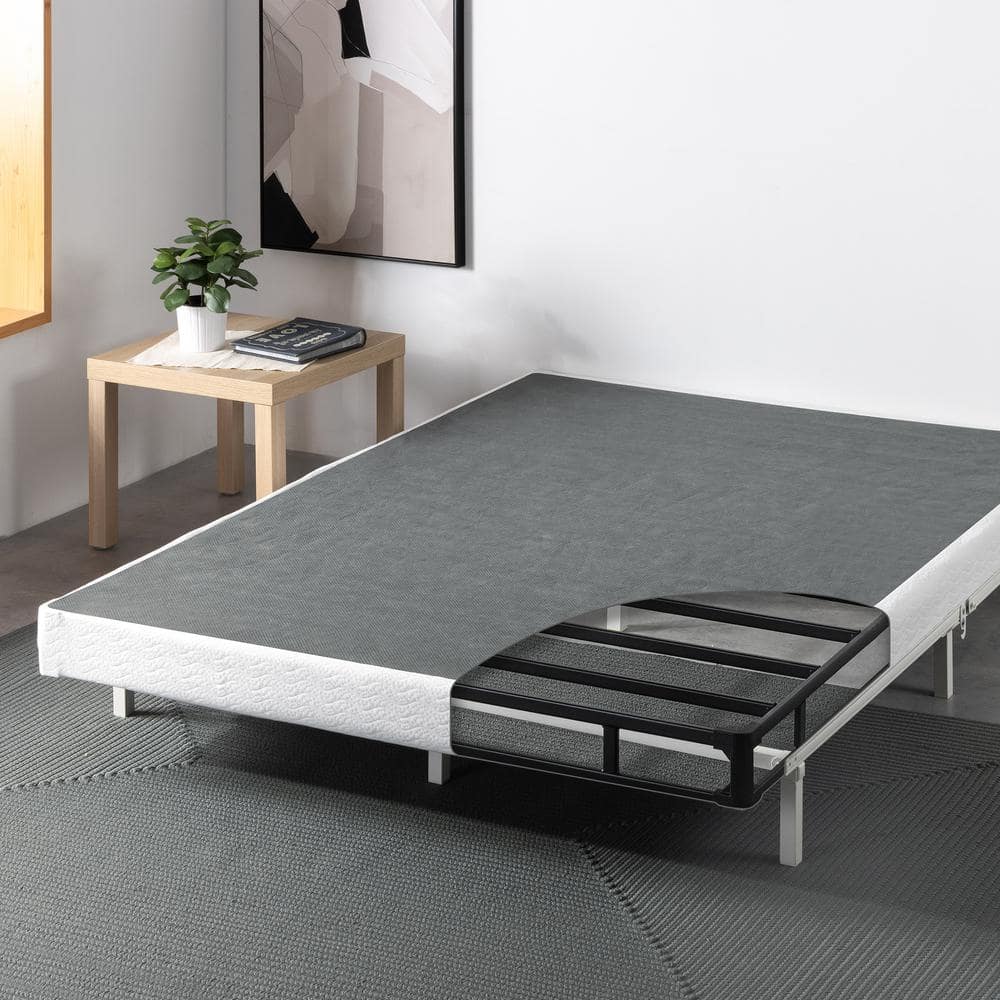 Gray Metal Smart BoxSpring Mattress Base with Quick Assembly, Queen