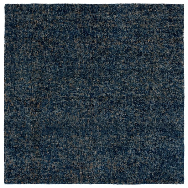 Gabbeh 6 ft. x 6 ft. Dark Blue/Beige Solid Square Area Rug