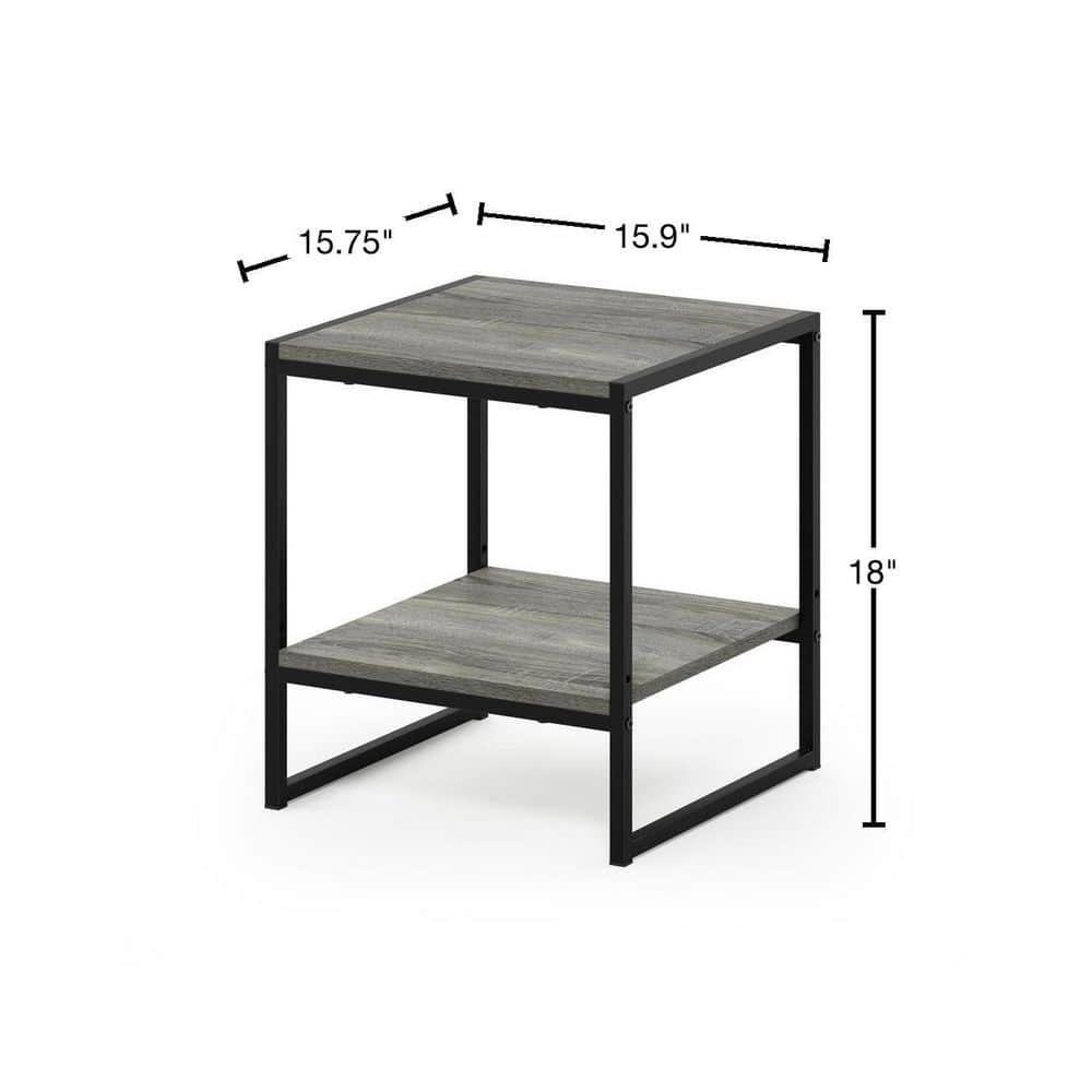 Columbia Walnut Modern Metal-Frame 2-Tier End Table