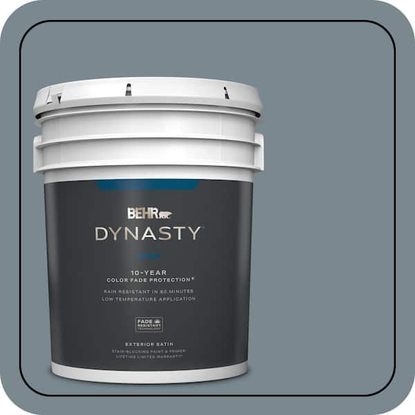 BEHR DYNASTY 5 gal. #N470-5 Norwegian Blue Satin Enamel Exterior Stain-Blocking Paint & Primer
