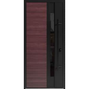 0162 36 in. x 80 in. Left-hand/Inswing Tinted Glass Red Oak Steel Prehung Front Door with Hardware