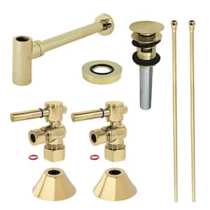Trimscape Traditional Plumbing Sink Trim Kit 1-1/4 in. Brass with P- Trap and Overflow Drain in Polished Brass