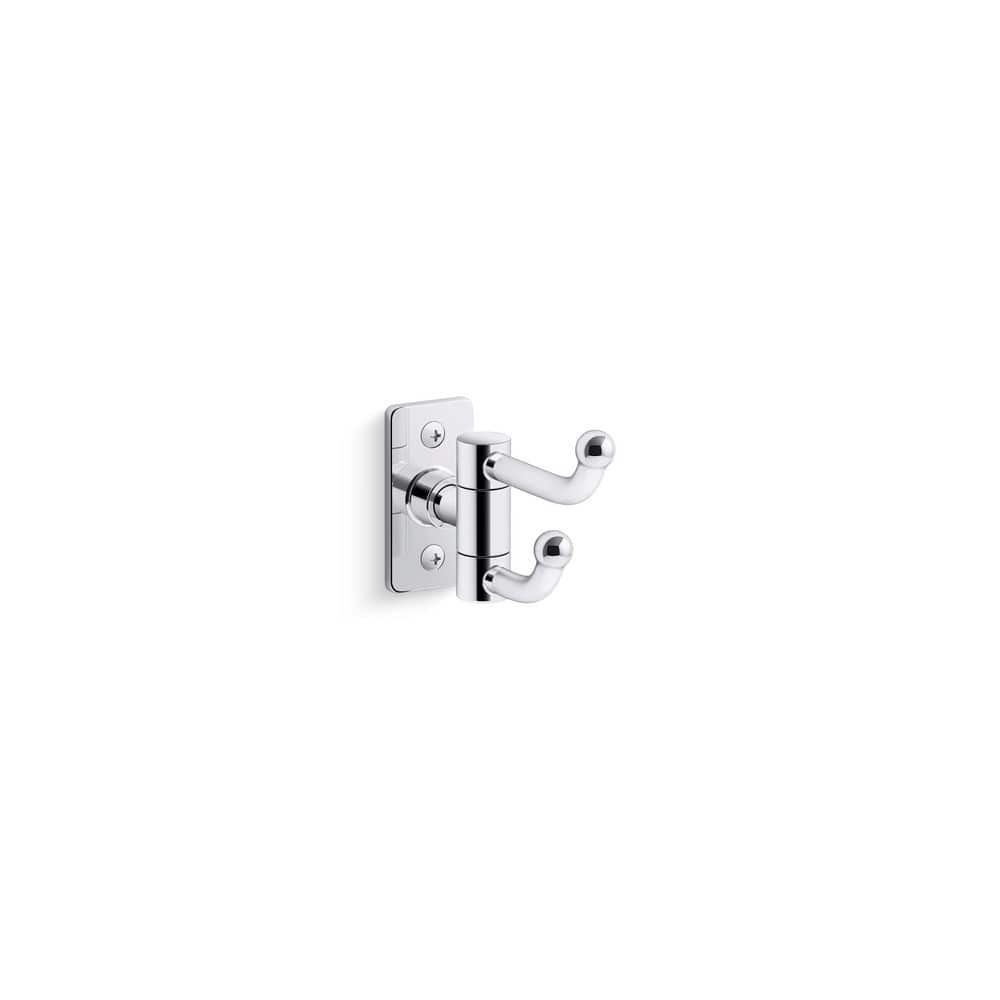 Polished Chrome Double Robe Hook with Modern Design