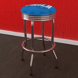 Philadelphia 76ers Fade 29 in. Blue Backless Metal Bar Stool with Vinyl Seat