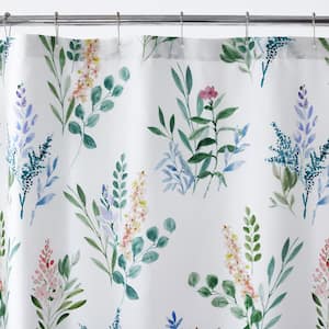 Legends Hotel Olivia Floral Wrinkle-Free Wrinkle-Free Sateen 72 in. White Multi Shower Curtain