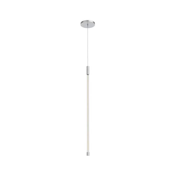 KUZCO Motif 27 in. 1 Light 9-Watt Chrome Integrated LED Pendant Light ...