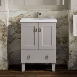 Poplin 24 in. W x 22 in. D x 35 in. H Bathroom Vanity Cabinet without Top in Mohair Grey
