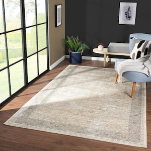 Chesta Beige 8 ft. x 10 ft. Bordered Classic/Traditional Luxelon Blend Area Rug