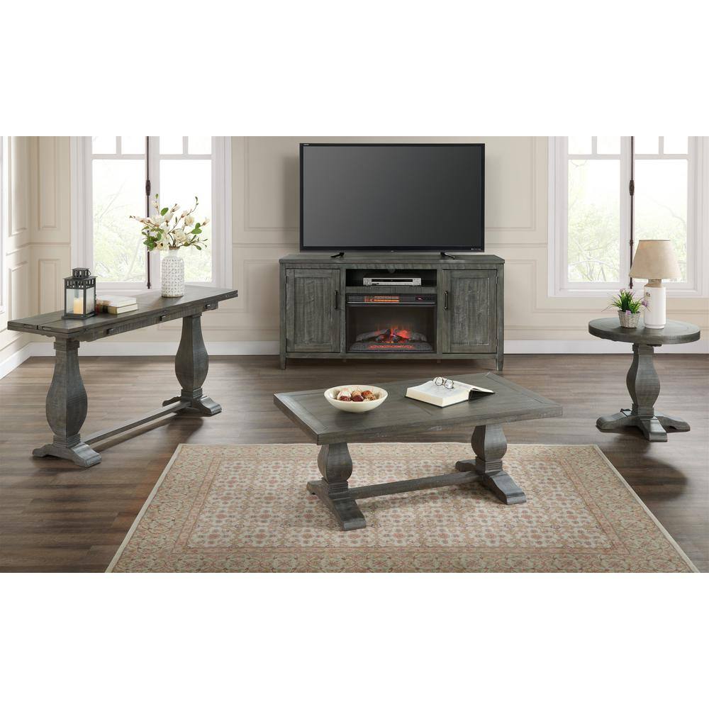 Napa Pedestal Reclaimed Pine Coffee Table in Reclaimed Natural and White