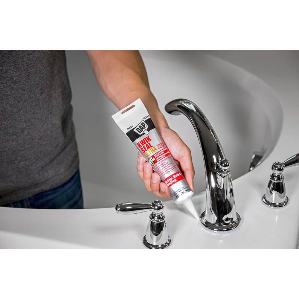 DAP Kwik Seal Ultra Clear Silicone Kitchen and Bath Caulk Sealant 5.5 oz