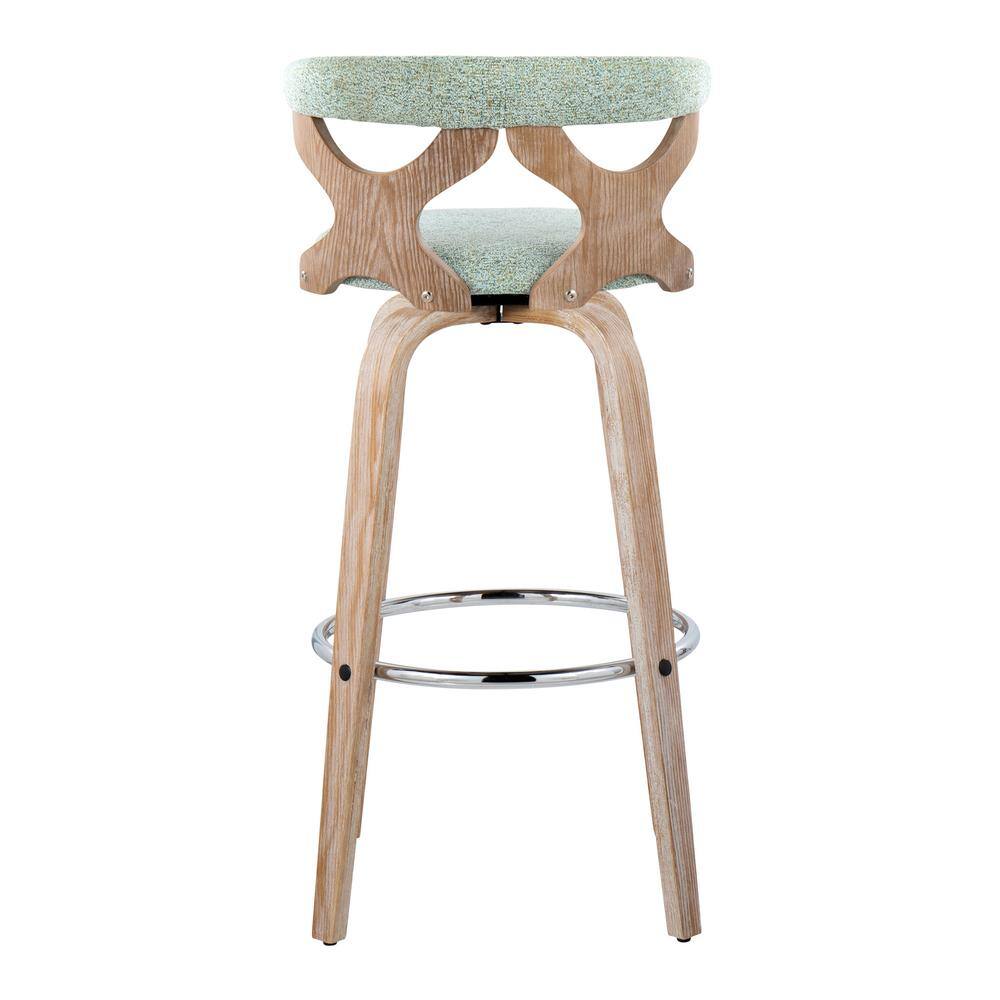 Gardenia Green Wood and Metal Swivel Barstool Set