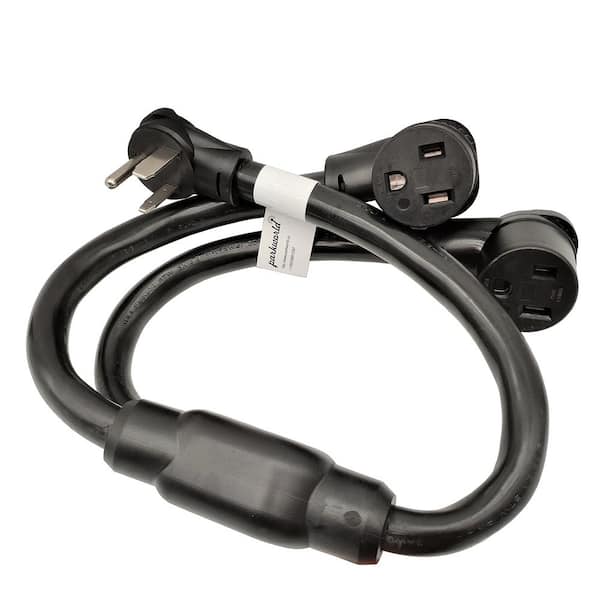3 ft. 6/3 STW 3-Wire Welder 50 Amp 6-50 Splitter Cord NEMA 6-50P Plug to (2) 6-50R Receptacle Y Adapter Cord