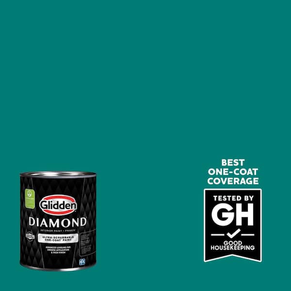 Glidden Diamond 1 qt. #PPG1231-7 Romantic Isle Flat Interior Paint with Primer
