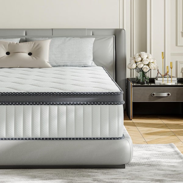 King Size Firm Hybrid Memory Foam 14 in. Motion Isolation Hypoallergenic Mattress in a Box