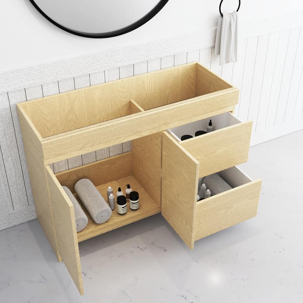 Cinnamon 48" Light Wood Freestanding Bathroom Vanity Base