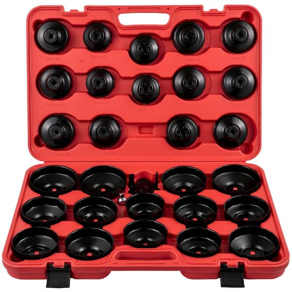 Oil Filter Socket Set, Steel Low Profile Oil Filter Wrench Set with Storage Case