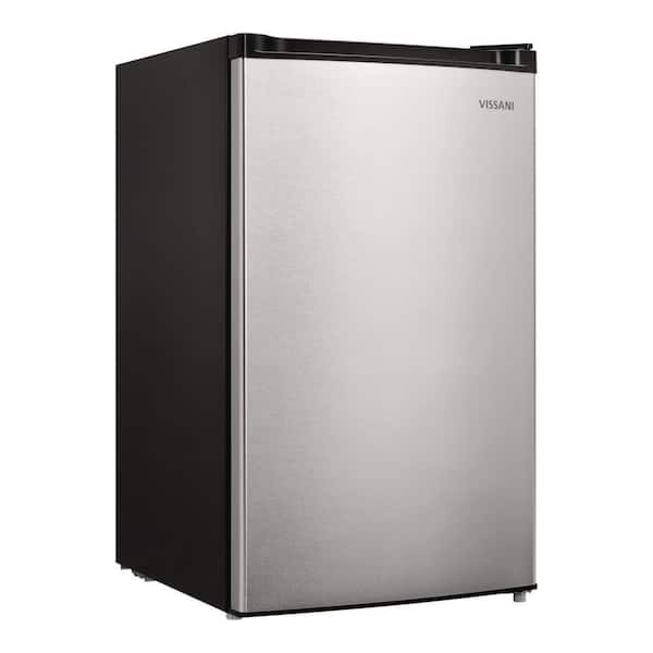 4.4 cu. ft. Mini Refrigerator in Stainless Look with 7-Door Racks, Glass Shelves, and Energy Efficiency