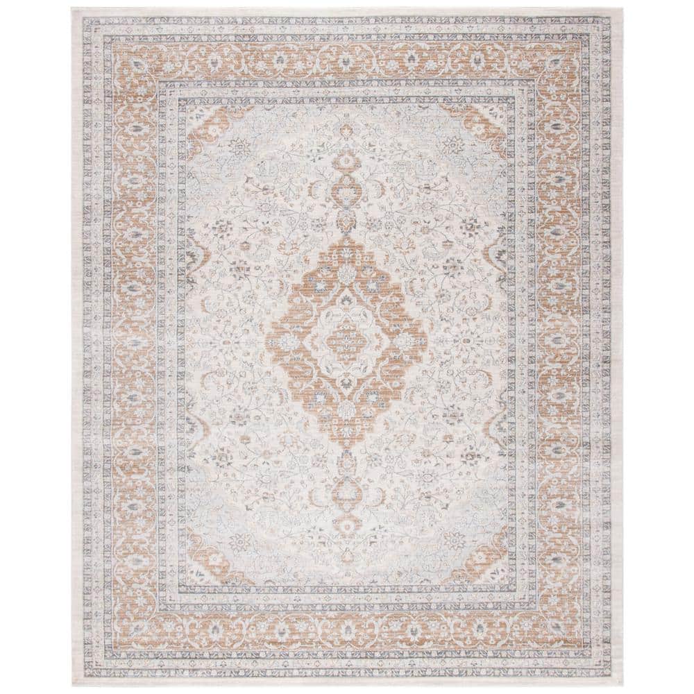 Isabella Cream and Beige Floral Medallion Area Rug