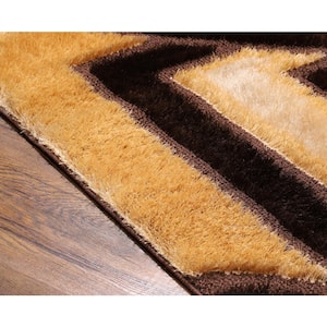 Shelby Brown Shag 5 ft. x 7 ft. Area Rug