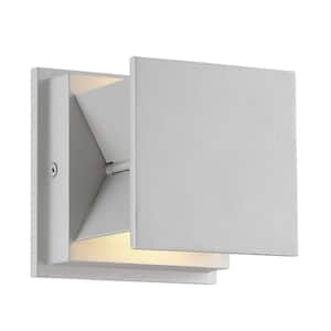 Baffled 2-Light Gray LED Outdoor Light Wall Sconce