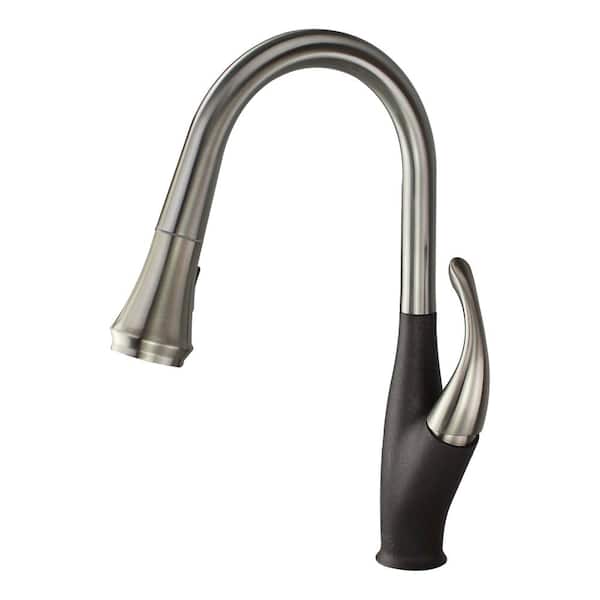 Layla Single-Handle Pull-Out Sprayer Kitchen Faucet in Luxe Stainless / Expresso