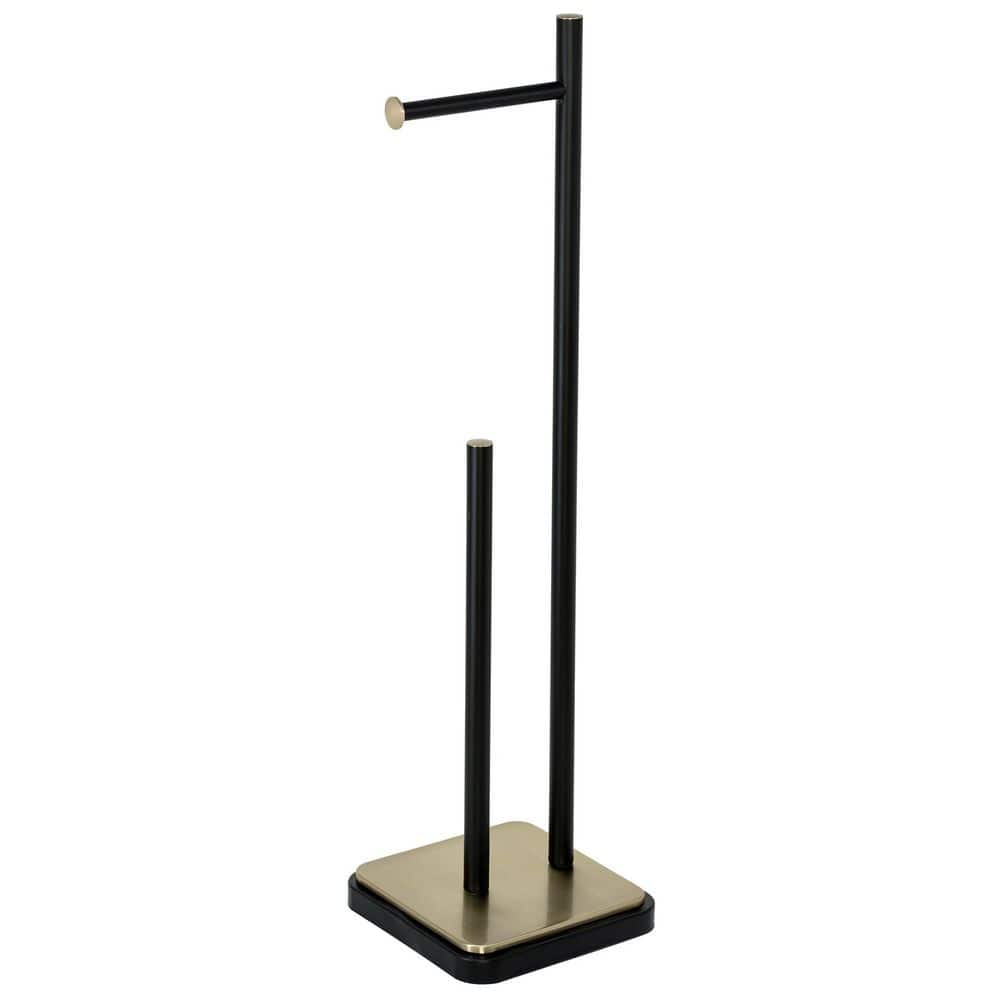 ACENTO Premium Freestanding Toilet Paper Holder in Matte Black and