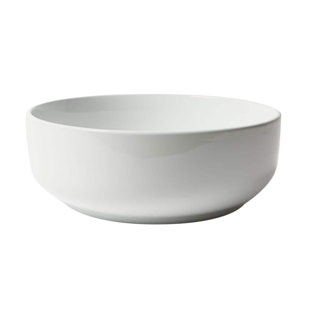 White Ceramic Round Above Mount Bathroom Sink