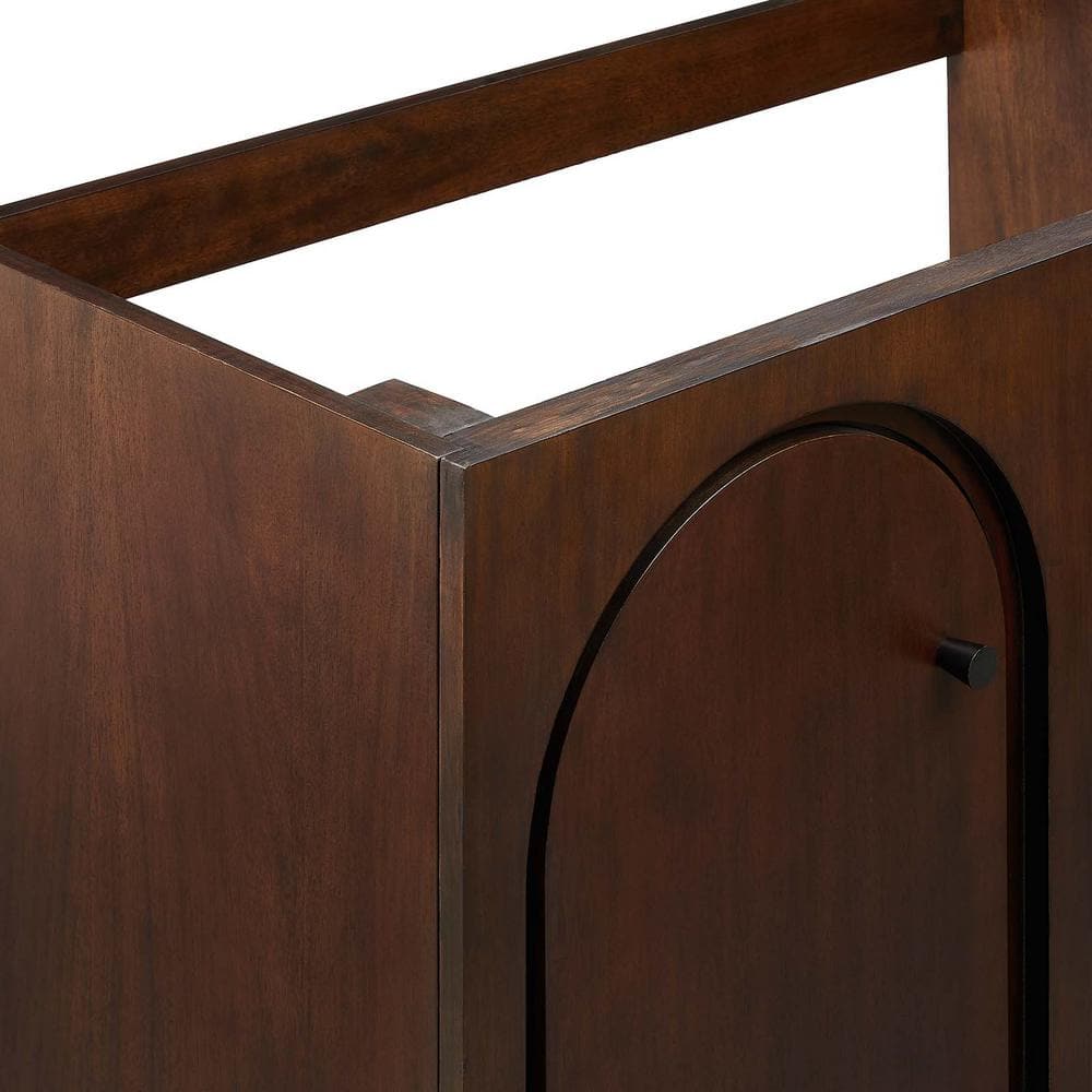 Appia 36" Walnut Bathroom Vanity Cabinet with Arched Doors
