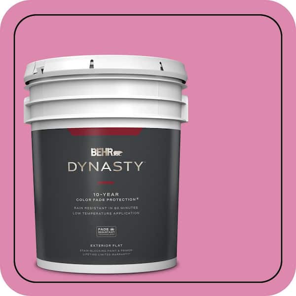 BEHR DYNASTY 5 gal. #100B-5 Springtime Bloom Flat Exterior Stain-Blocking Paint & Primer