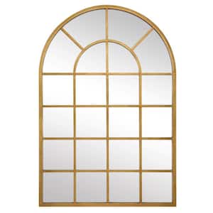 30 in. W x 44 in. H Wooden Frame Gold Wall Mirror