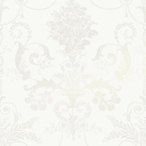 Josette White Non Woven Unpasted Removable Wallpaper