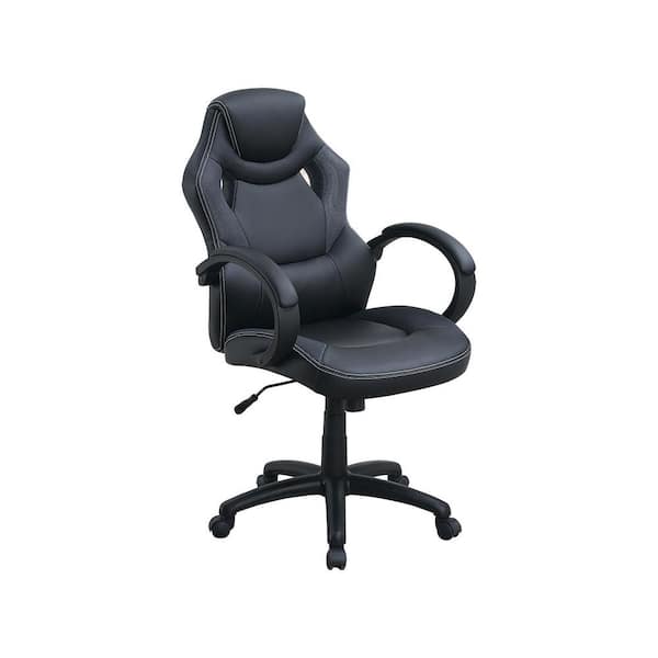 SIMPLE RELAX Black Artificial Leather Adjustable Height Gaming Chair