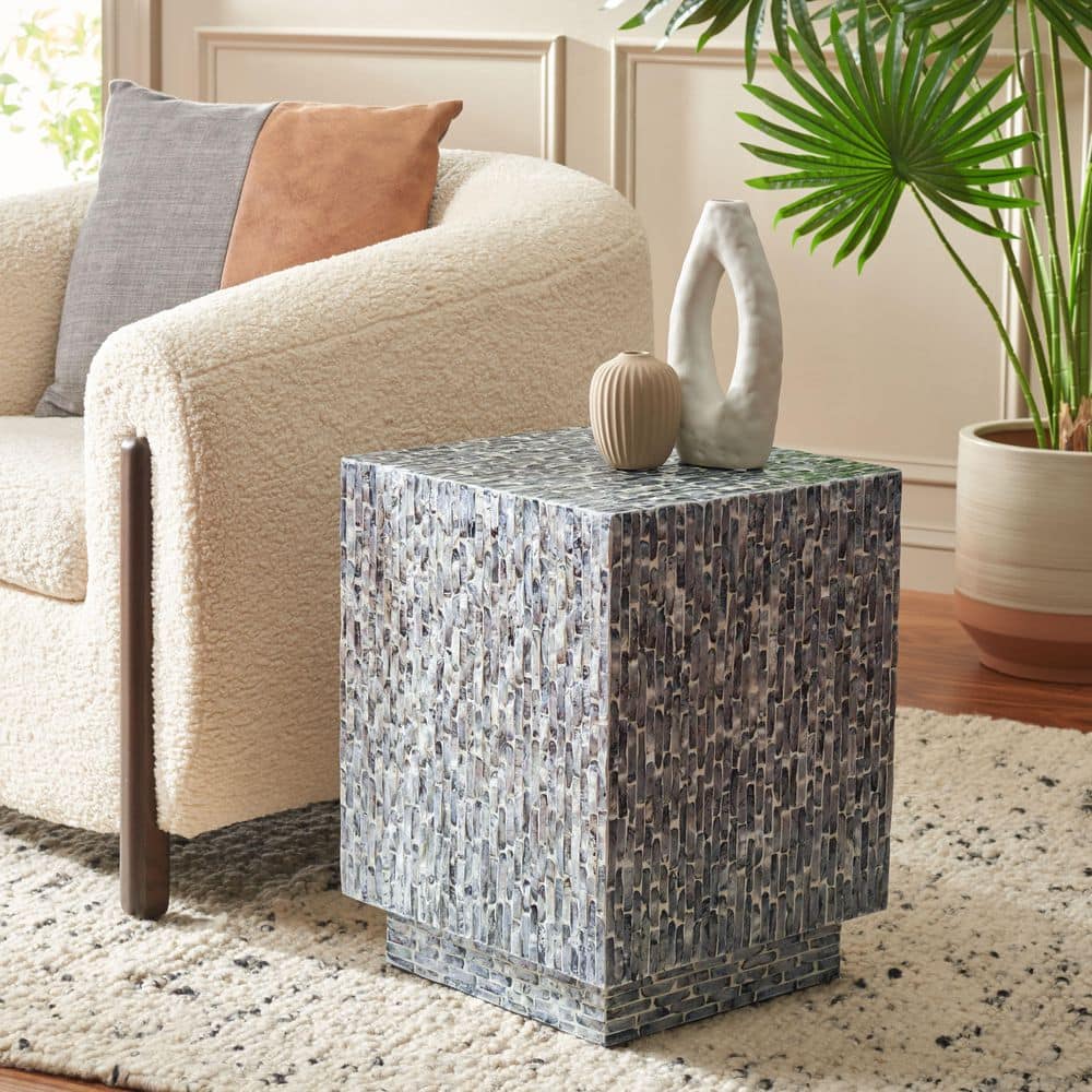 Blythe 14.2 in. Jet Black Square Other End Table
