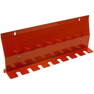 9.3 in. 8-Slot Wall Mounted Storage Rack/Bracket in Red