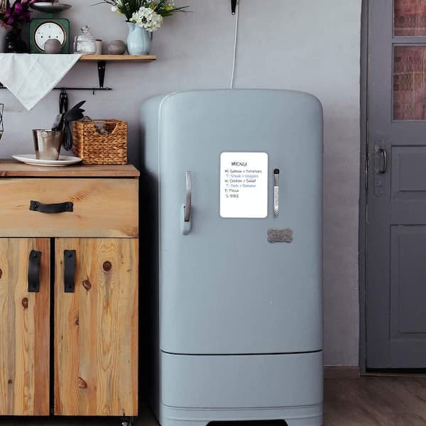 1-Pack Small Magnetic White Board Dry Erase Menu Planner, 8 in. x 6 in. Refrigerator Whiteboard with Markers and Eraser