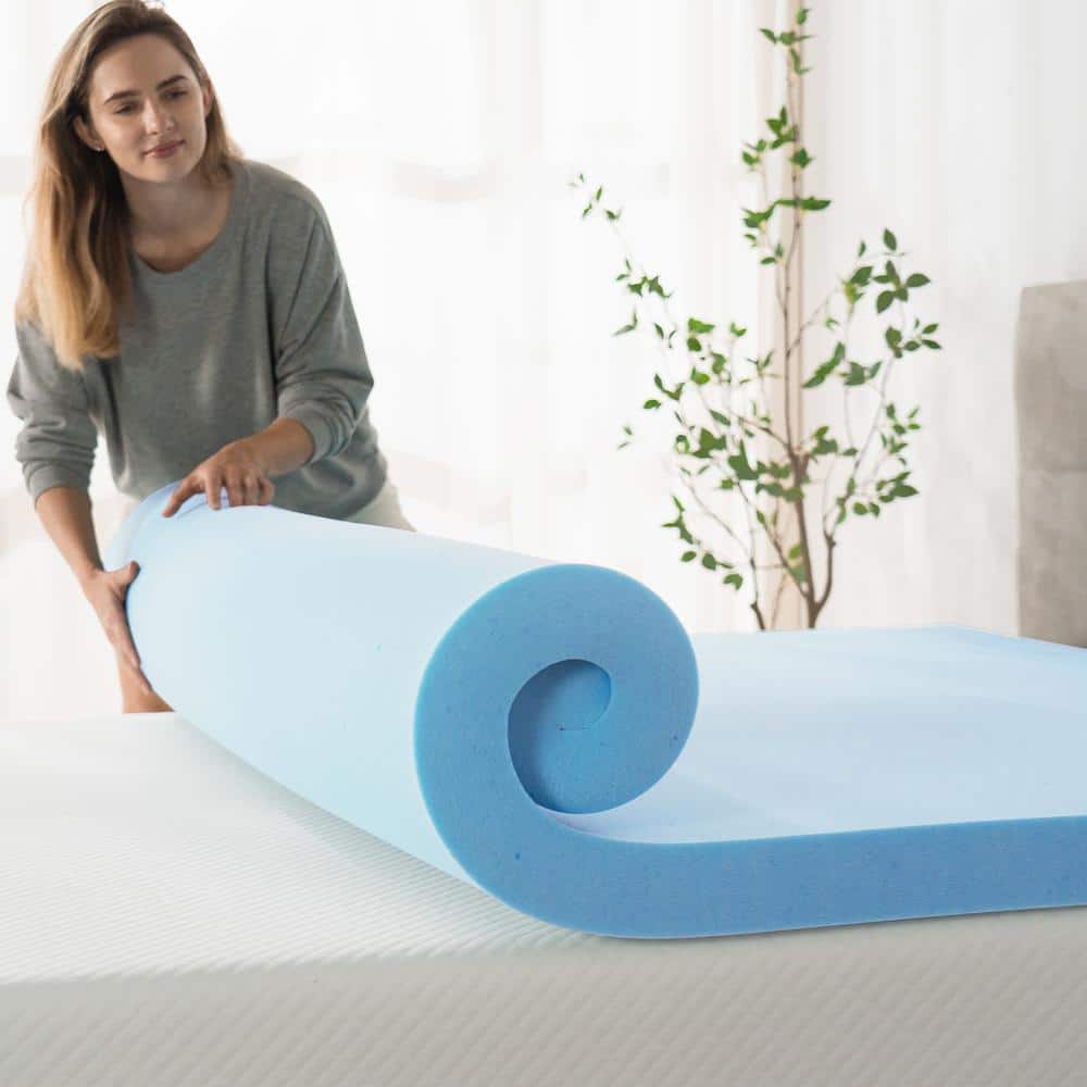2 in. Medium No Pocket Gel Memory Foam Queen Mattress Topper