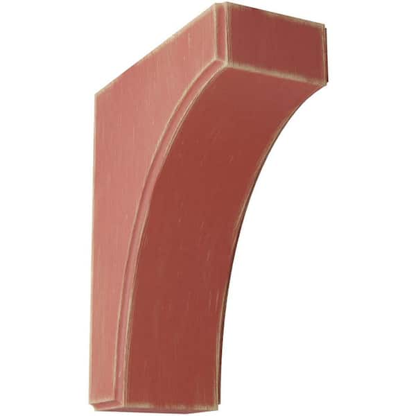 Ekena Millwork 3-1/2 in. x 10 in. x 8 in. Salvage Red Clarksville Wood Vintage Decor Bracket