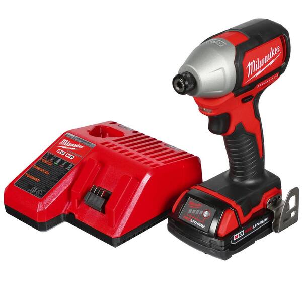 Milwaukee - M18 18-Volt Lithium-Ion Brushless Cordless 1/4 in. Cordless Impact Driver Kit W/(2) 2.0Ah Batteries, Charger & Hard Case