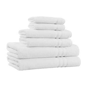 6-Piece White Extra Soft 100% Egyptian Cotton Bath Towel Set