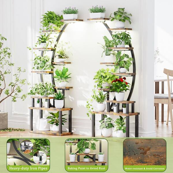 Seafuloy (2-Pieces) Black 9-Tier lndoor Decorative Plant Stand