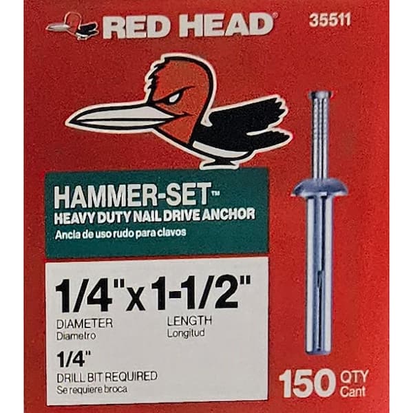 1/4 in. x 1-1/2 in. Hammer-Set Nail Drive Concrete Anchors (150-Pack)