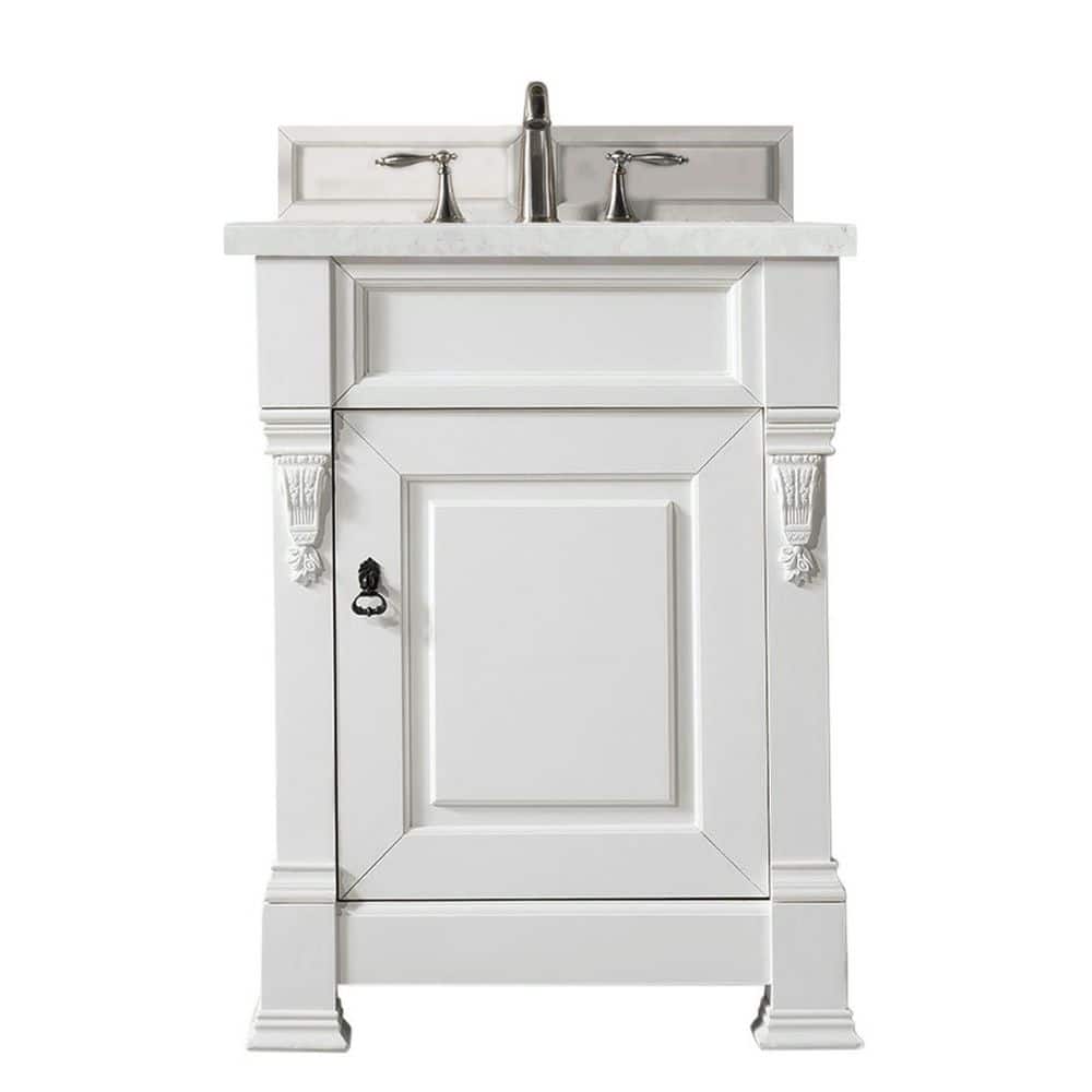 Brookfield 26 in. W x 23.5 in. D x 34.3 in. H Vanity in Bright White w/ Sil