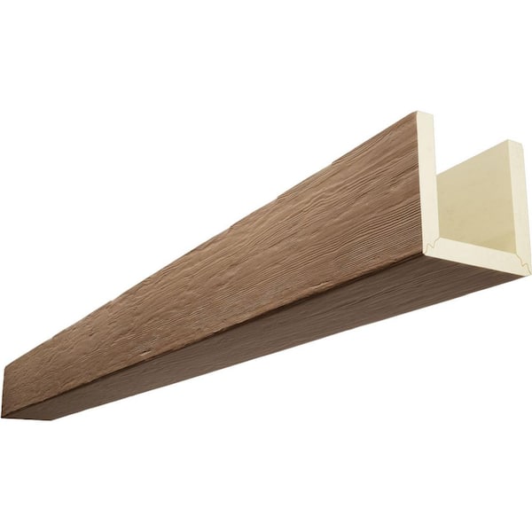 Ekena Millwork Endurathane 8 in. H x 6 in. W x 10 ft. L Rough Sawn Toffee Faux Wood Beam