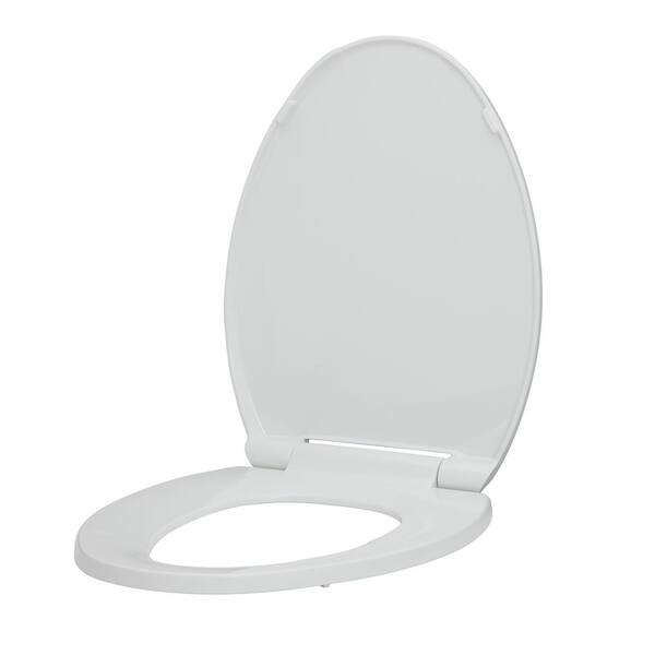 Glacier Bay Elongated Slow Closed Front Toilet Seat with Quick Release Hinges in White