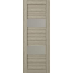 Vita 28 in. x 80 in. No Bore Solid Core 2-Lite Frosted Glass Shambor Finished Wood Composite Interior Door Slab