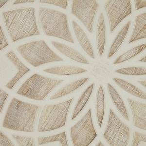 Leah Natural/White Round Two-tone Medallion Wall Decor